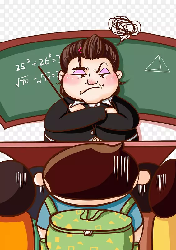 韩版卡通萌系严厉老师插图