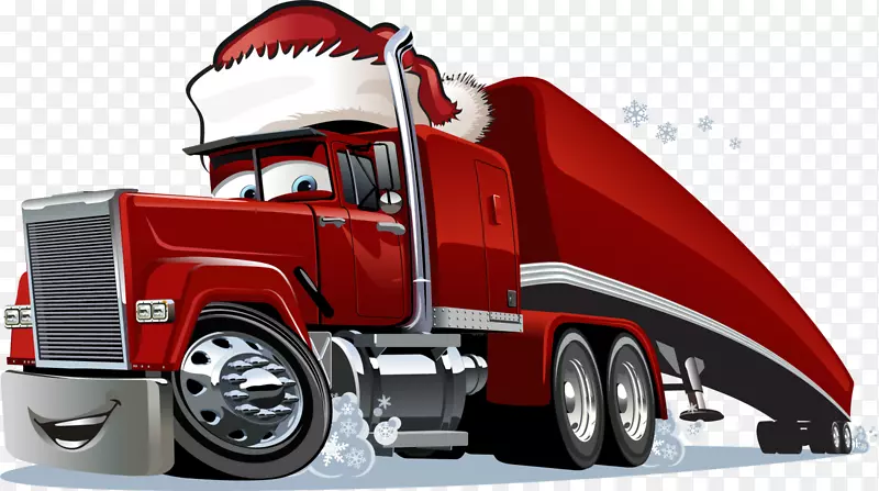 圣诞节可爱红色货车