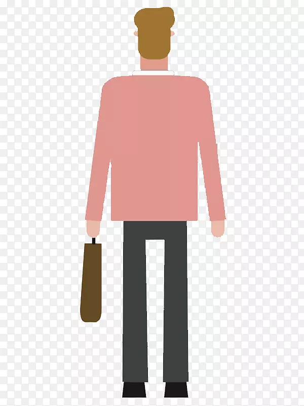 卡通提着包的男人免抠图