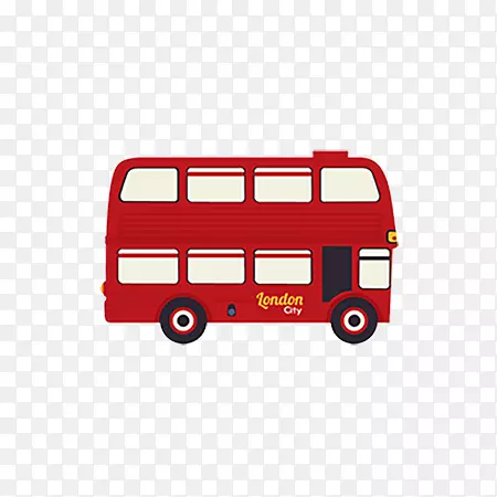 美丽红色双层公交车