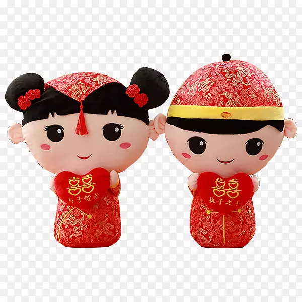 中式摆设红色娃娃
