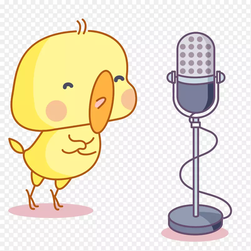 卡通唱歌的小鸭子