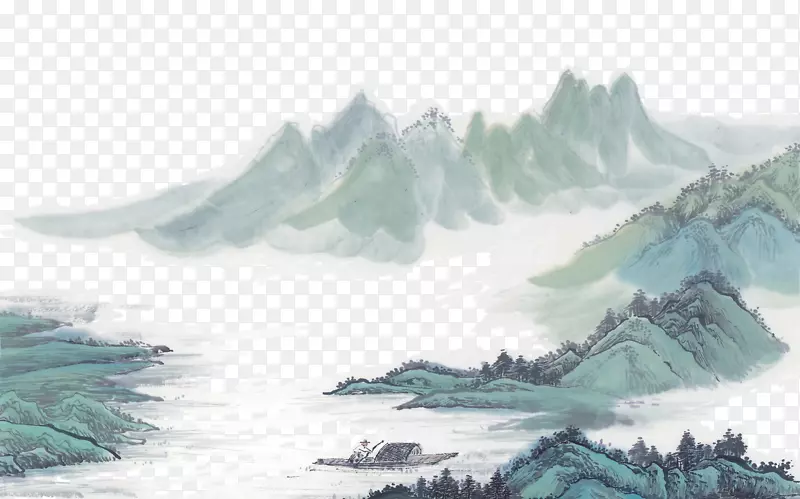 水墨中国风山水画PNG图片素材下载_图片编号ynxzvkky-免抠素材网
