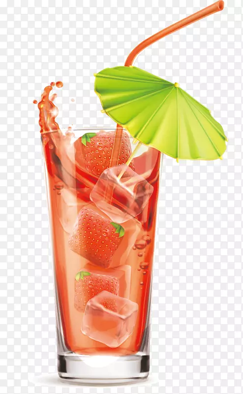 美味的草莓汁饮料矢量