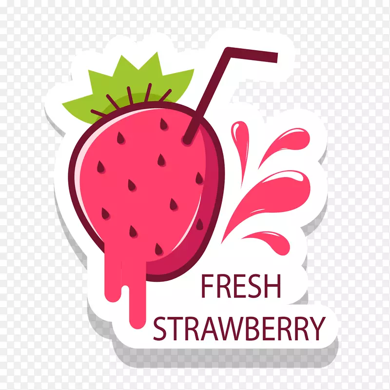 新鲜甜蜜草莓果汁