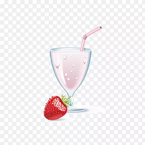 手绘草莓果汁