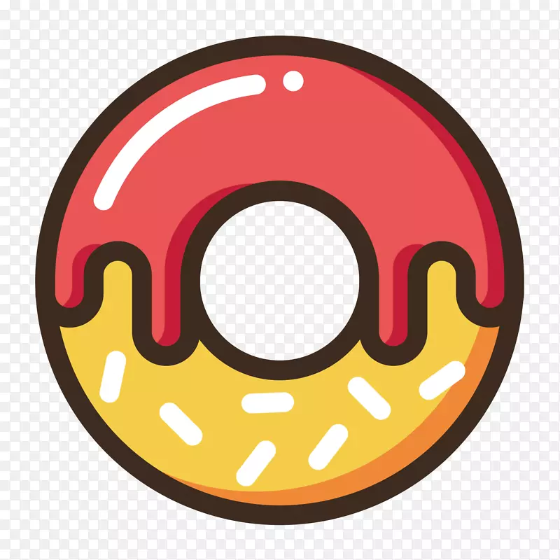 彩色圆弧甜甜圈食物元素