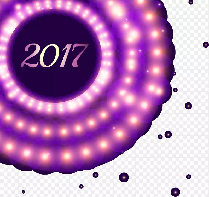 紫色光效2017新年卡