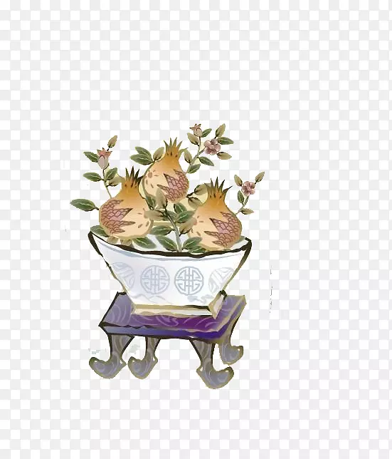 石榴树枝与石榴