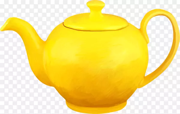 手绘黄色茶壶