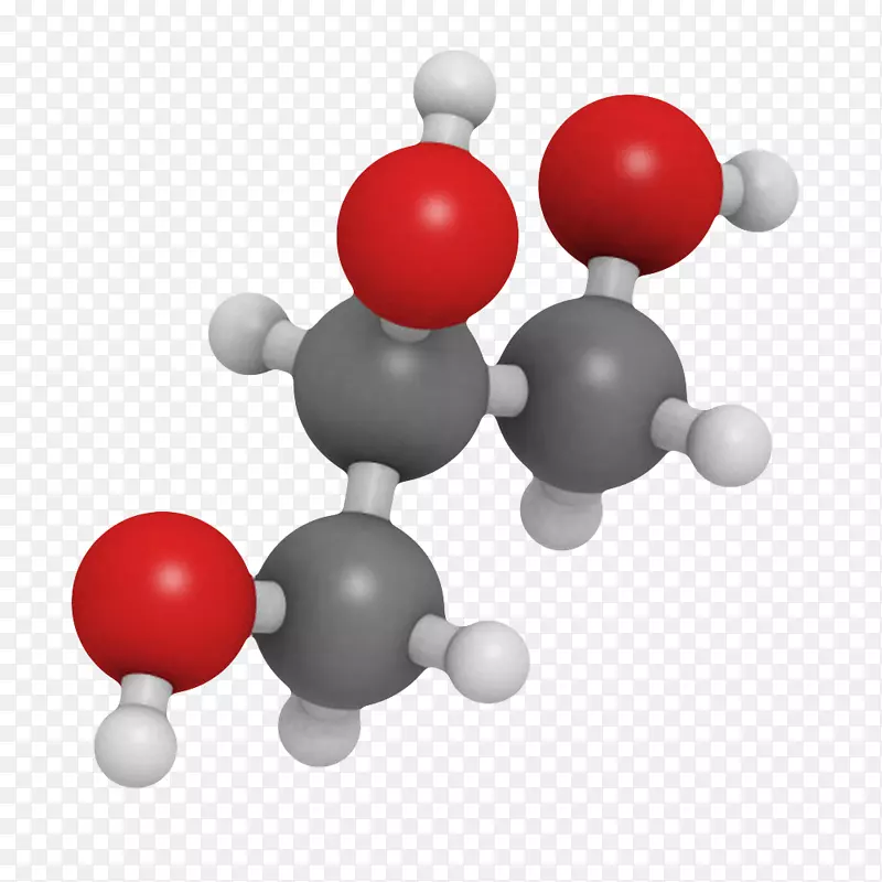 红黑色甘油分子形状素材