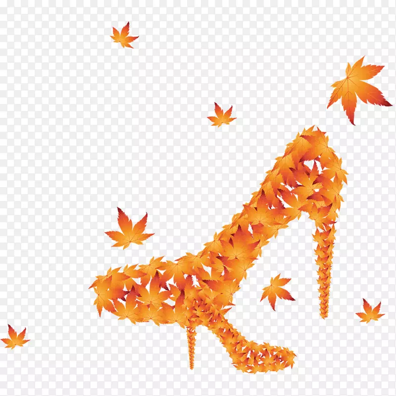 秋季枫叶高跟鞋