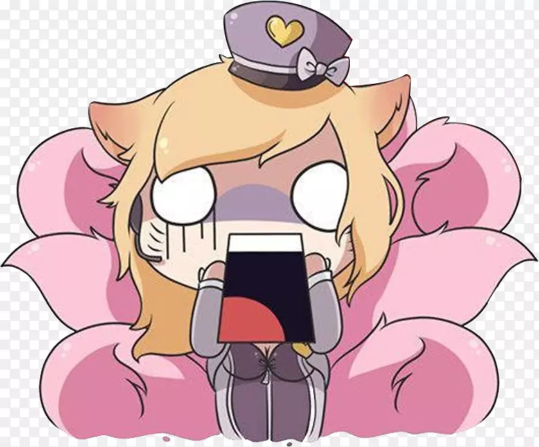可爱卡通懵逼的小妖怪女孩
