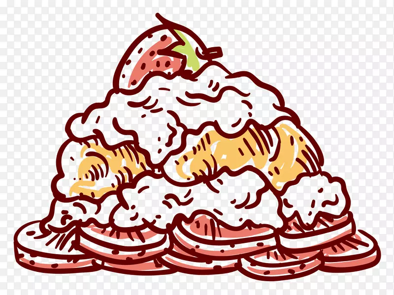 雪山冰淇淋蛋糕手绘蛋糕草莓手绘