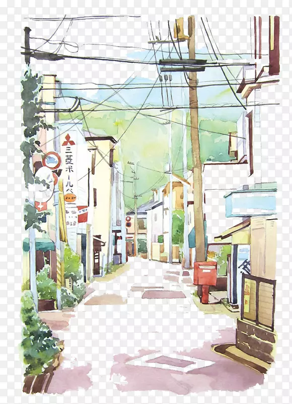 水彩城市