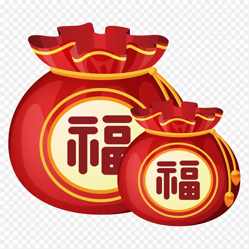 红色福字大小福袋