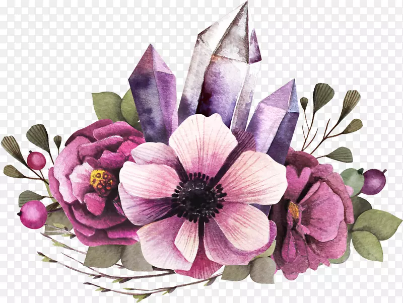 紫色花簇和不规则图