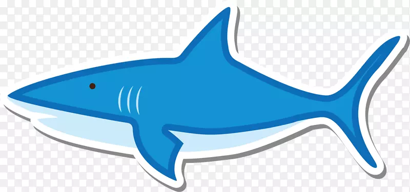 海洋生物蓝色鲨鱼贴纸