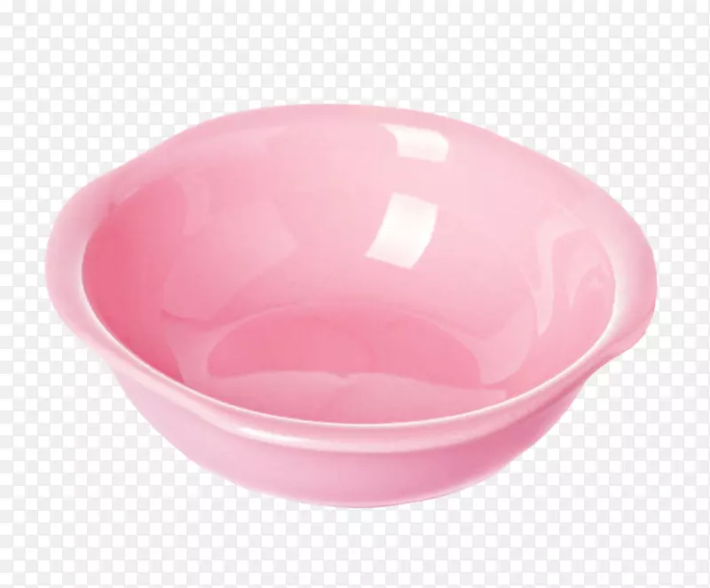 粉红色带把手的陶瓷制品盆子