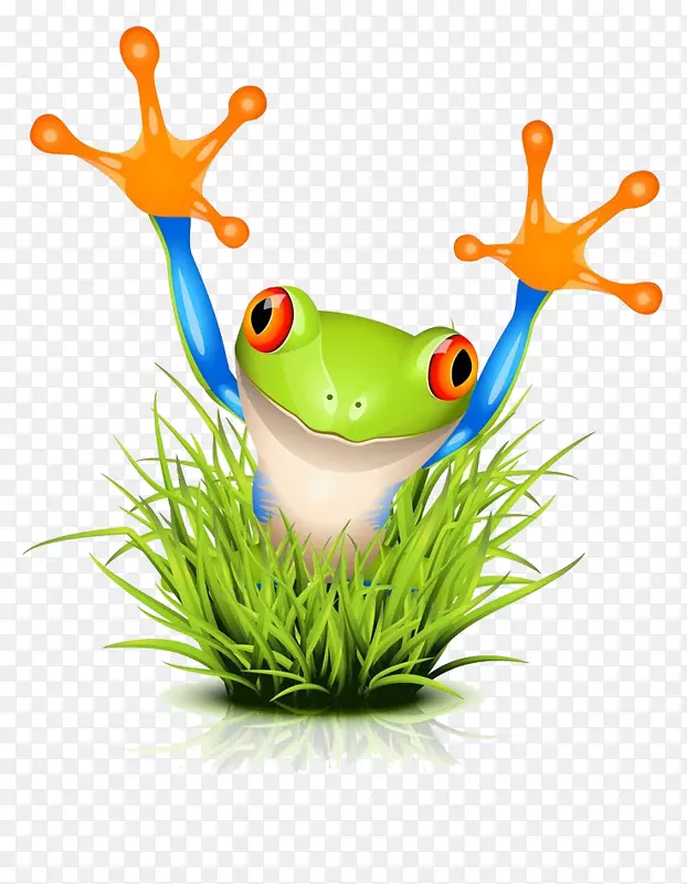 荒草包围的青蛙