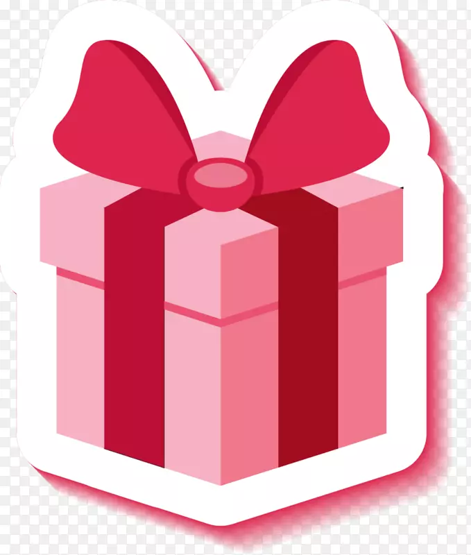 粉色礼物盒子贴纸
