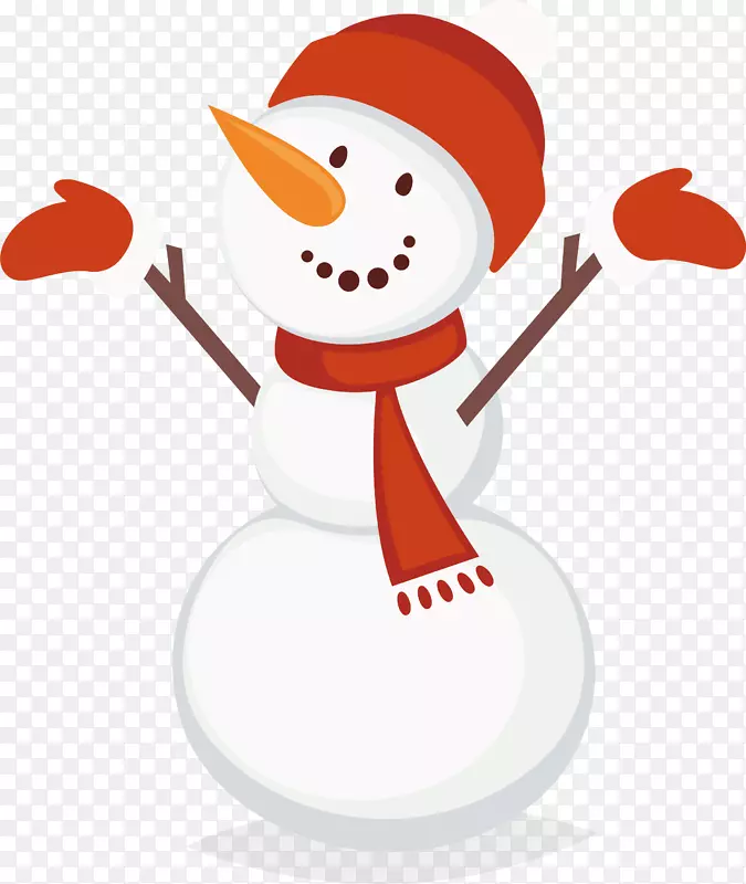 红帽子雪人