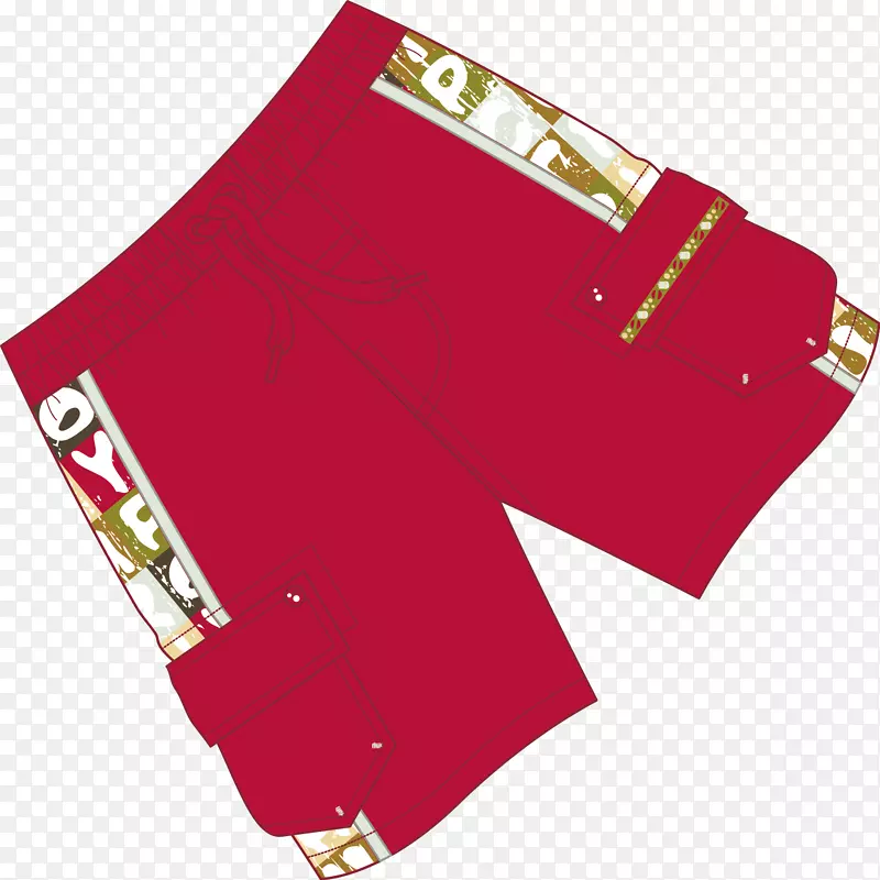 服装业红色短裤时装潮流