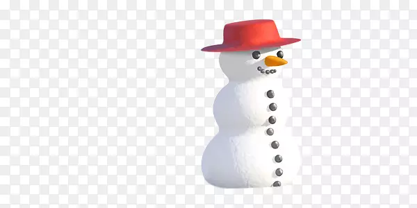 带红帽的雪地雪人