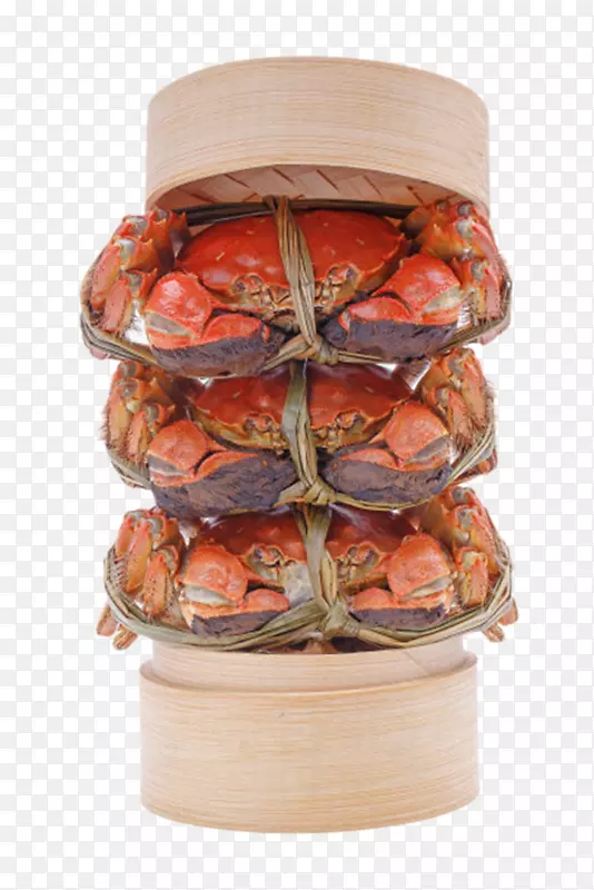 红色美味的食物清蒸大闸蟹实物