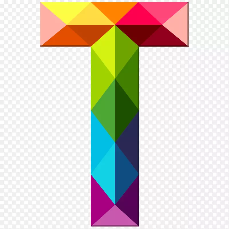 卡通字母彩色字母T