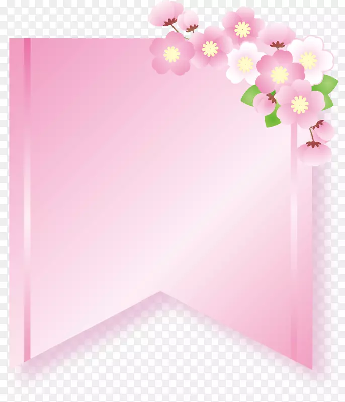 粉色美丽花朵标签