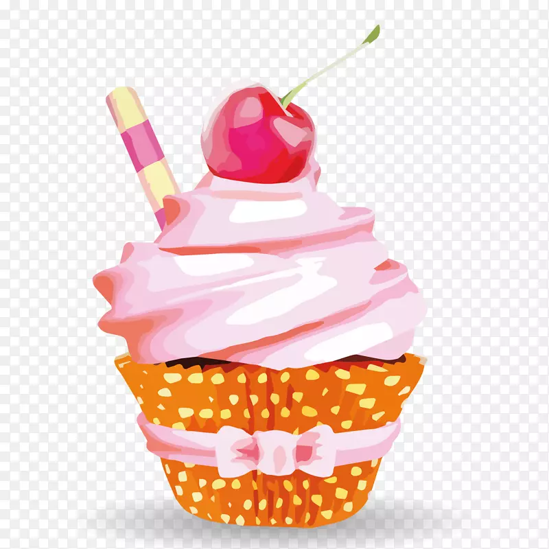 彩色的手绘樱桃蛋糕设计