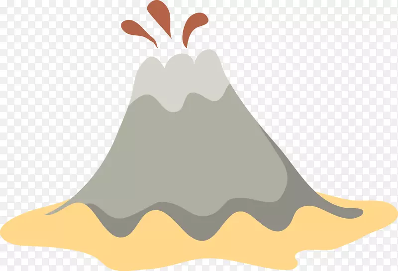 喷发的火山手绘图