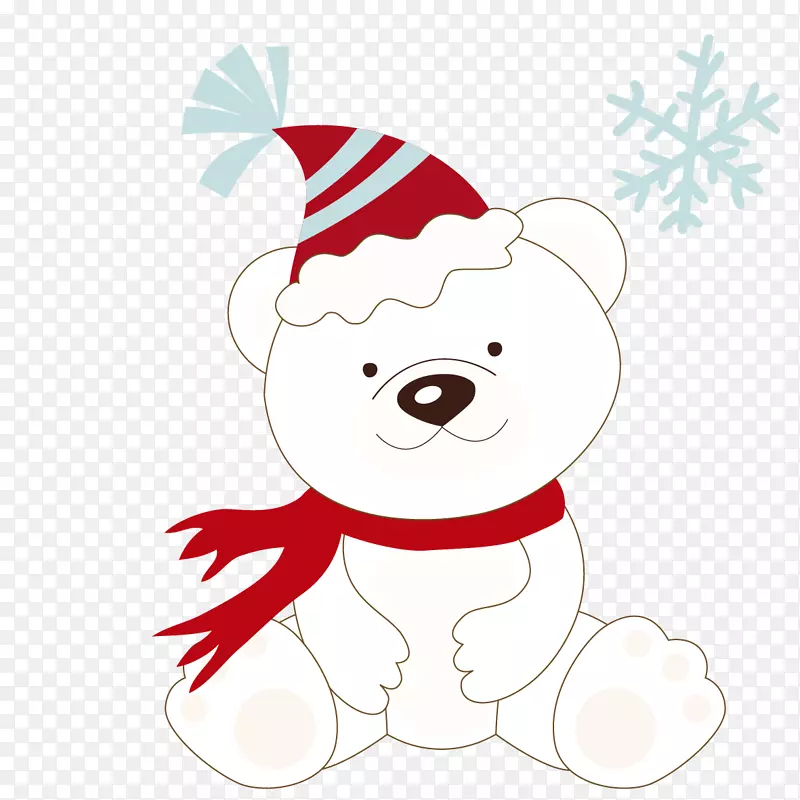 带着圣诞帽的北极熊