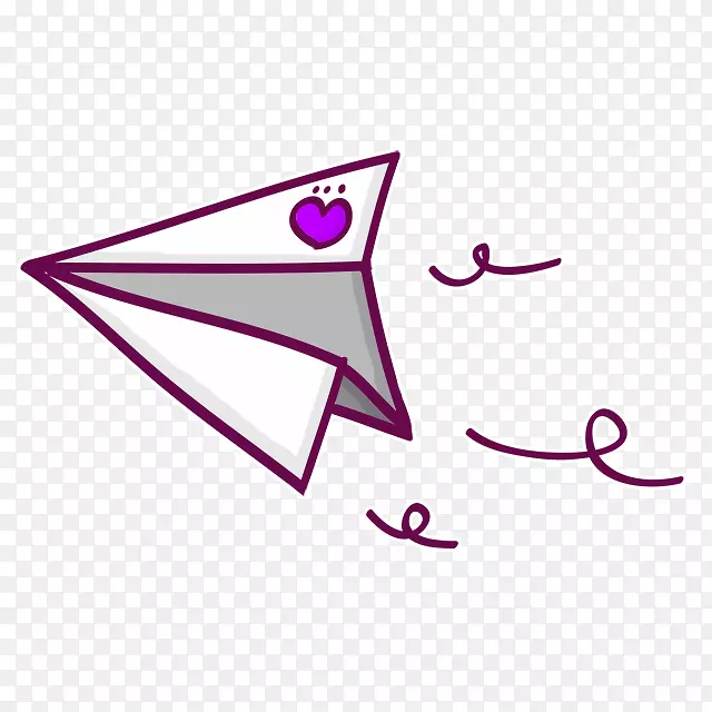 紫色卡通纸飞机装饰图案