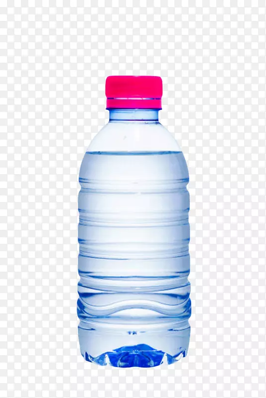透明解渴红色瓶子盖的塑料瓶饮用