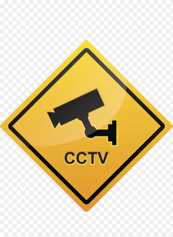 cctv电子拍摄三角形黄色警告