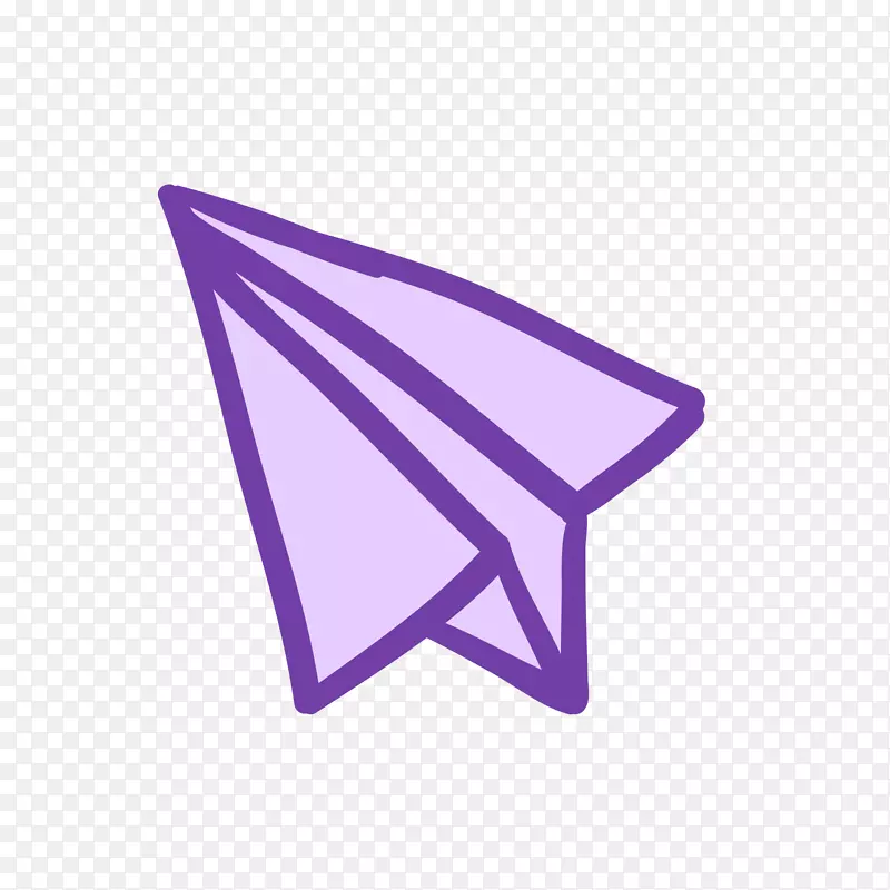 紫色手绘纸飞机元素