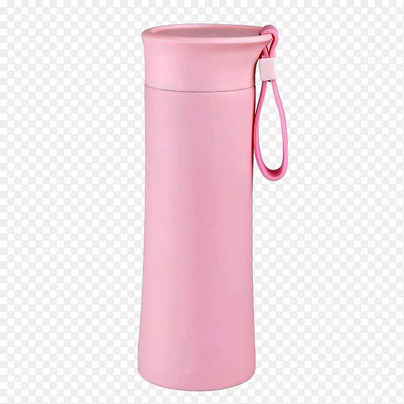 粉红色直筒保温水杯