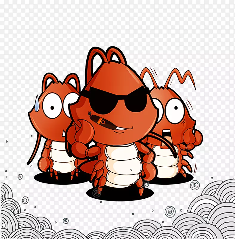 免抠卡通站立的小龙虾
