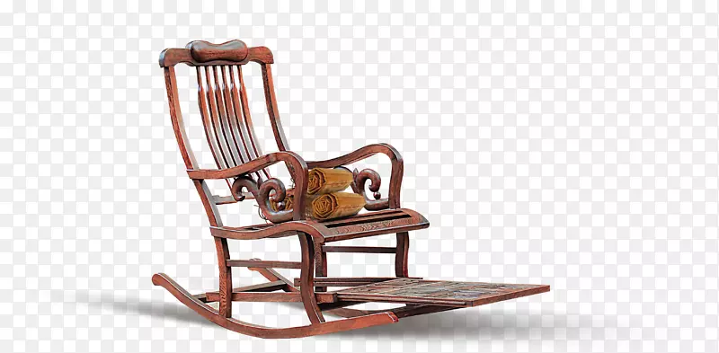 中国风木制棕色摇椅