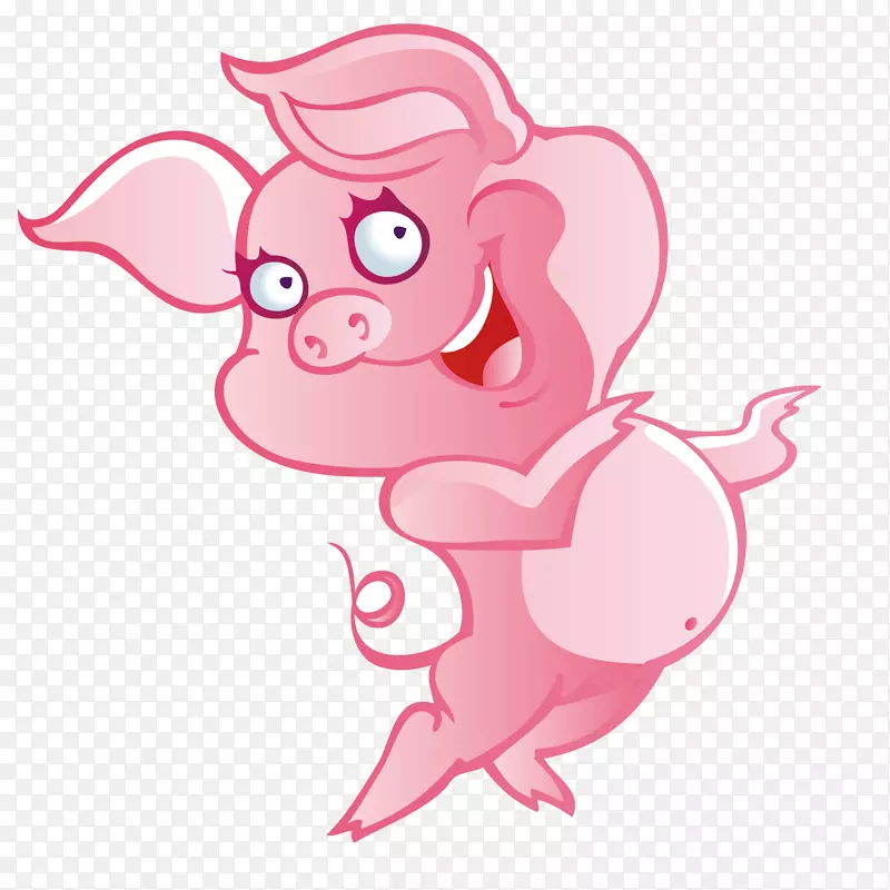 卡通粉红色的小猪设计