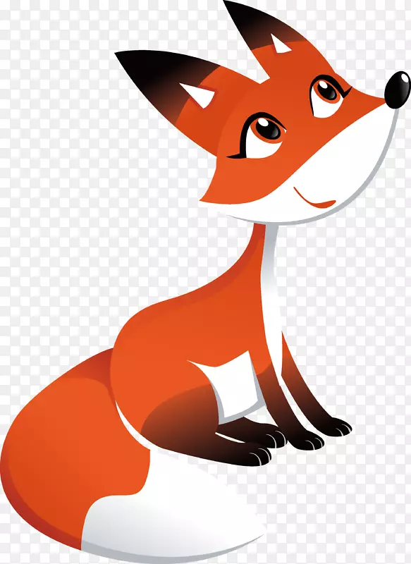 卡通可爱动物狐狸插画