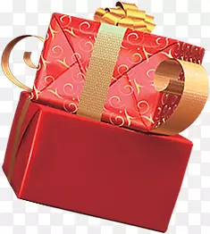 红色包装纸金色花纹礼盒