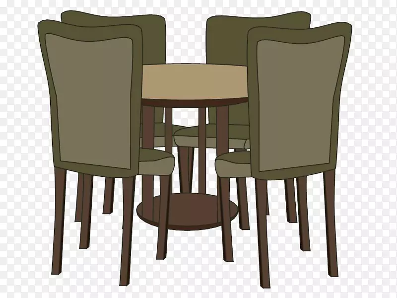 4个椅子围起的圆桌
