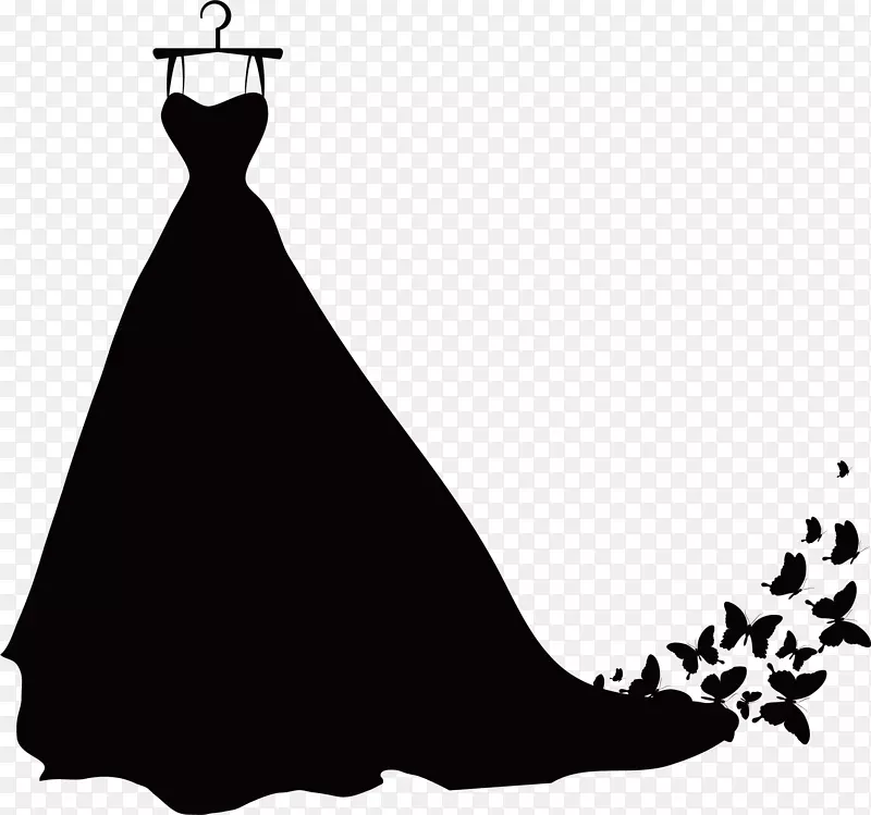 黑色婚纱手绘