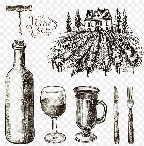 葡萄酒庄园图案
