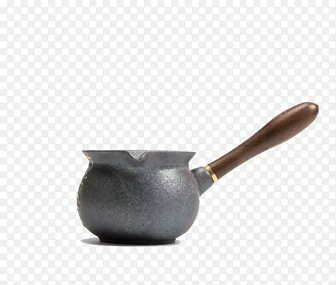 手工粗陶黑檀木茶壶