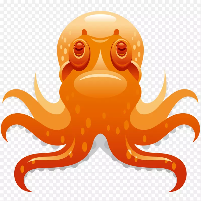 橙色的章鱼动物设计