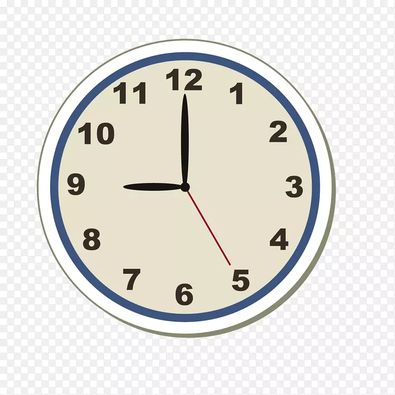 卡通圆形的时钟设计矢量图